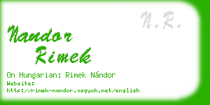 nandor rimek business card